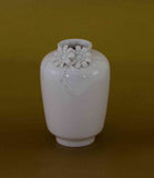 KPM Hand-Crafted Halle Tee Vase with Applied White Flowers