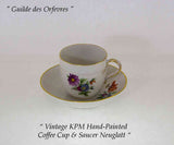 KPM Hand-Painted Coffee Cup & Saucer Multi Color Meadow Flowers
