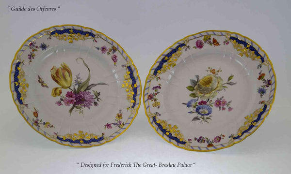 KPM Collector's Pair Dessert Plates Historical Pattern