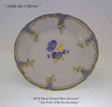 Hand-Painted Collector's Dessert Plate, Bleu Mourant