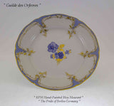 Hand-Painted Collector's Dessert Plate, Bleu Mourant