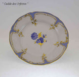 Hand-Painted Collector's Dessert Plate, Bleu Mourant