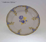Hand-Painted Collector's Dessert Plate, Bleu Mourant
