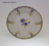 Hand-Painted Collector's Dessert Plate, Bleu Mourant