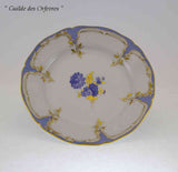 Hand-Painted Collector's Dessert Plate, Bleu Mourant