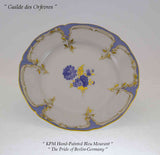 Hand-Painted Collector's Dessert Plate, Bleu Mourant