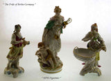 KPM  Set of 3 Handcrafted Figurines, Justice, Summer & Element