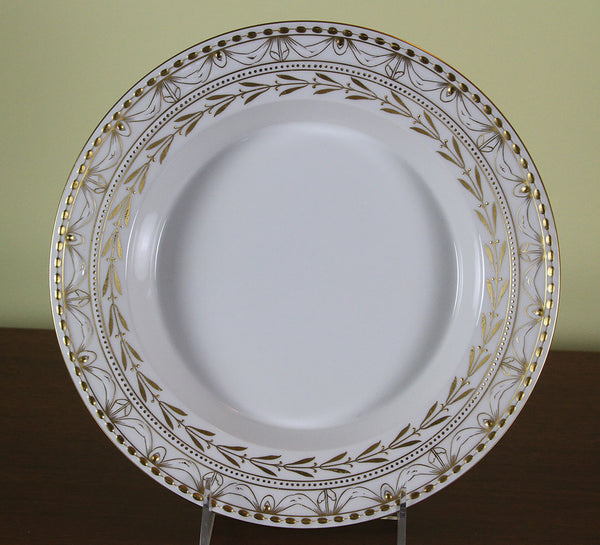 KPM Collectors Hand-Painted European Soup Plate, Rich Gold Nuggets and Garlands