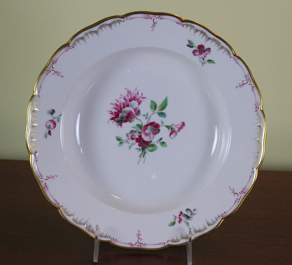 KPM Collectors Hand-Painted European Soup Plate, Delicate Antique flowers