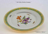 KPM Collectors Hand-Painted European Dinner Plate, multi-colored flowers
