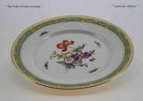 KPM Collectors Hand-Painted European Dinner Plate, multi-colored flowers