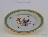 KPM Collectors Hand-Painted European Dinner Plate, multi-colored flowers
