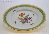 KPM Collectors Hand-Painted European Dinner Plate, multi-colored flowers