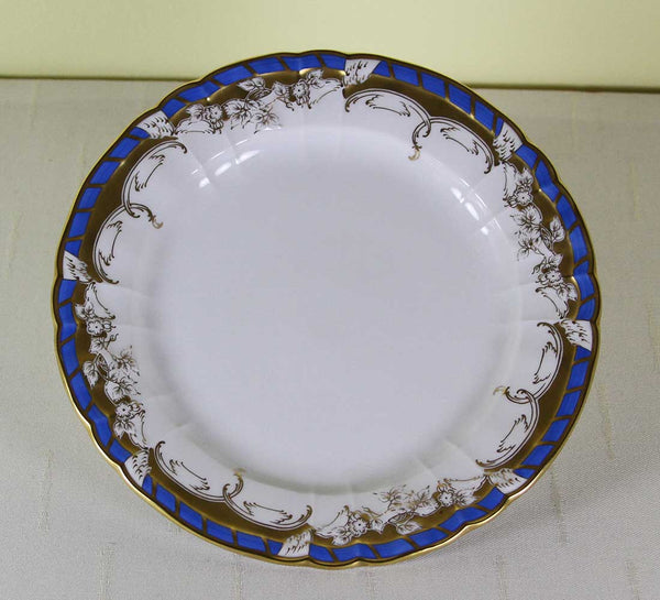 Collector's Dessert Plate, Rich Gold Decoration & Blue Band