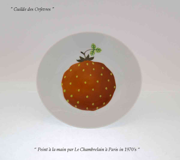 Hand-Painted Dessert Plate, Strawberry