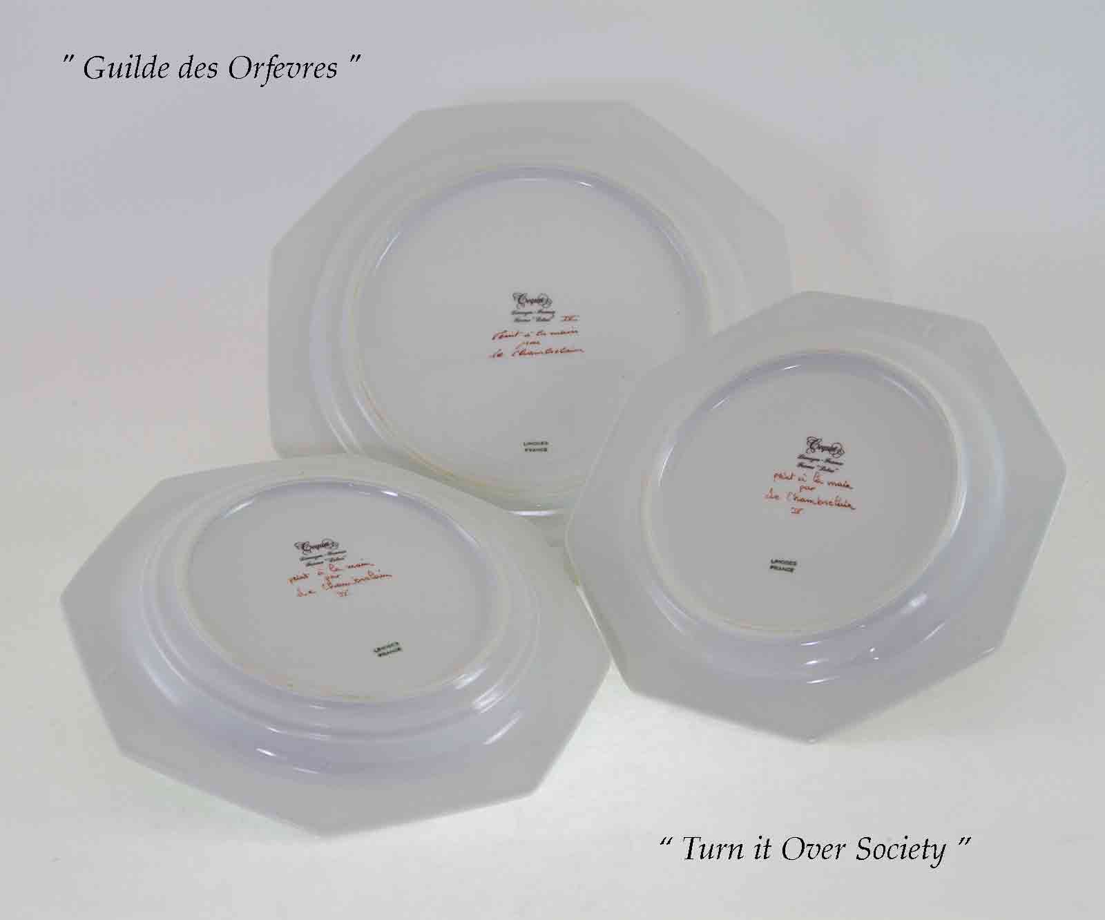 Museum Quality Formal European Dinner Service Octagonal, Botanical Flowers