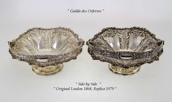 Wonderful Antiques Sterling Chased Baskets, Victorian & Replica