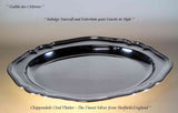 Vintage Silver Oval Platters Pair 18.5 in. Wide - Chippendale Applied Mount