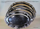 Vintage Silver Oval Platters Set of 3 – 16 – 18 & 18.5 in.- Chippendale Applied Mount