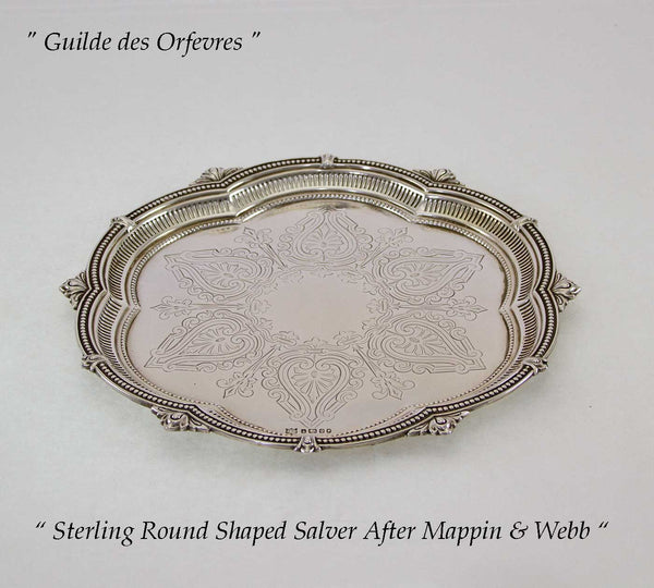 Sterling Silver Round Shaped Salver, Chased & Pierced Border