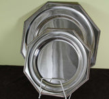 Silver Octagonal Round Platter 14 in. with Gadroon Applied Border