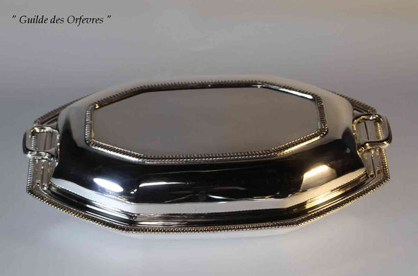 Silver Octagon Gadroon Entree Dish & Cover with Gadroon Applied Border