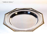 Silver Octagonal Round Platter 12 in. with Gadroon Applied Border