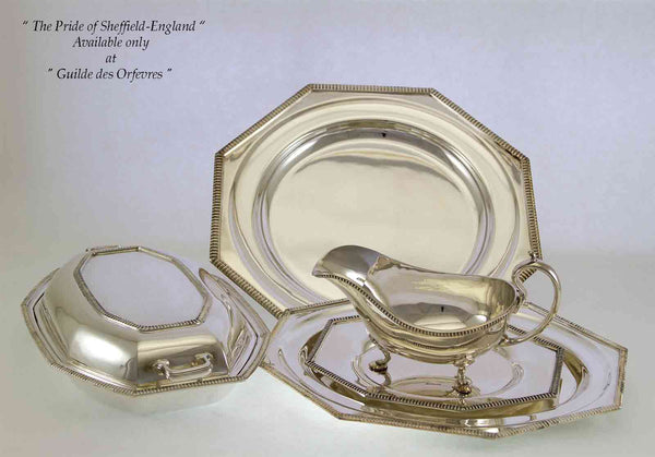 Imperial Suite of 16 pc Matching Dinner Service, Octagon Gadroon