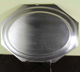 Silver Octagonal Oval Platter 18 in. Raw Edge