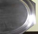 Silver Octagonal Oval Platter 18 in. Raw Edge