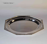Silver Octagonal Round Platter 12 in. with Gadroon Applied Border
