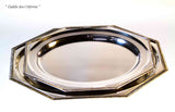 Silver Octagonal Round Platter 14 in. with Gadroon Applied Border