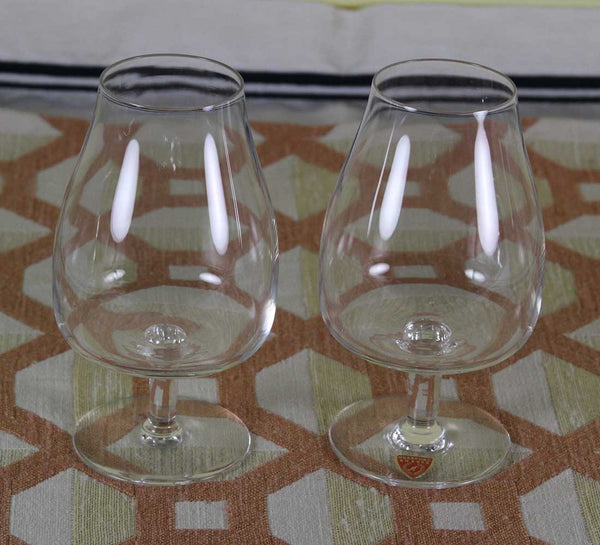 Vintage Orrefors Set of 4 Brandy Glasses, Unusual Shape