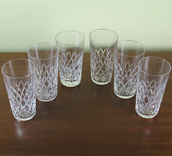 Set of 6 Diamond Cut Tumblers or Scotch-Whisky Glasses