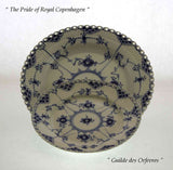 Blue Fluted Full Lace Dinner & Dessert Plates Blue Decoration, Pierced Border