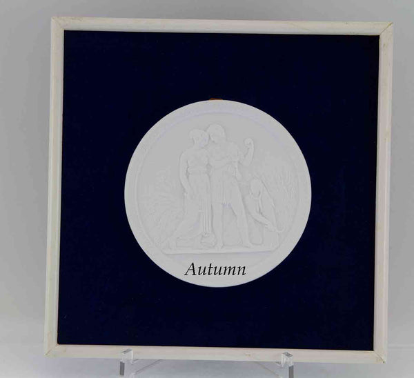Set of Four Seasons Royal Copenhagen Bisques Framed Plaques