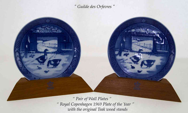 Pair of Royal Copenhagen 1969 Plate of the Year