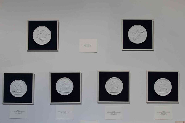 Set of Day & Night, Four Seasons Royal Copenhagen Bisques Framed Plaques