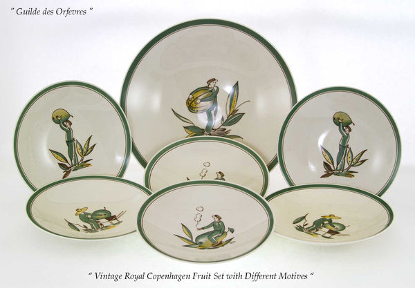 Royal Copenhagen Vintage Fruit Set Green Decoration