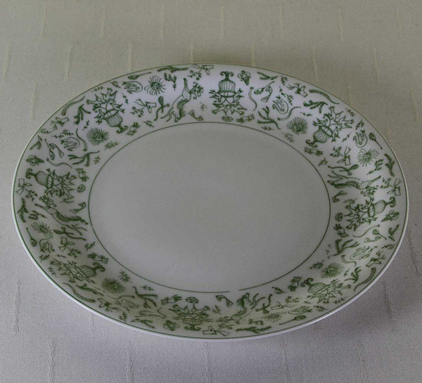 Vintage Collector’s Cabinet Plate, Pale Green Arabesque Decoration