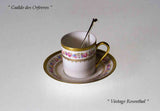 Mocha Cup & Saucer, Rich Gold Decoration and Delicate Flowers