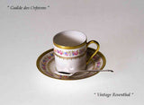 Mocha Cup & Saucer, Rich Gold Decoration and Delicate Flowers