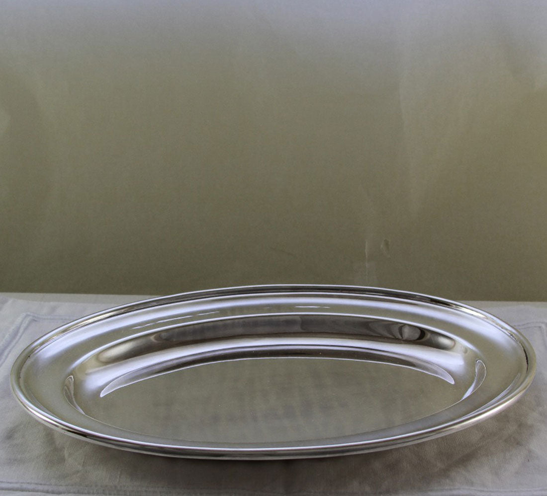 Silver Oval Platter 18 in., Plain Mount