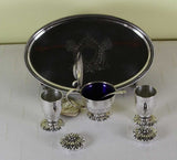 Sterling Silver Condiment Set & Tray