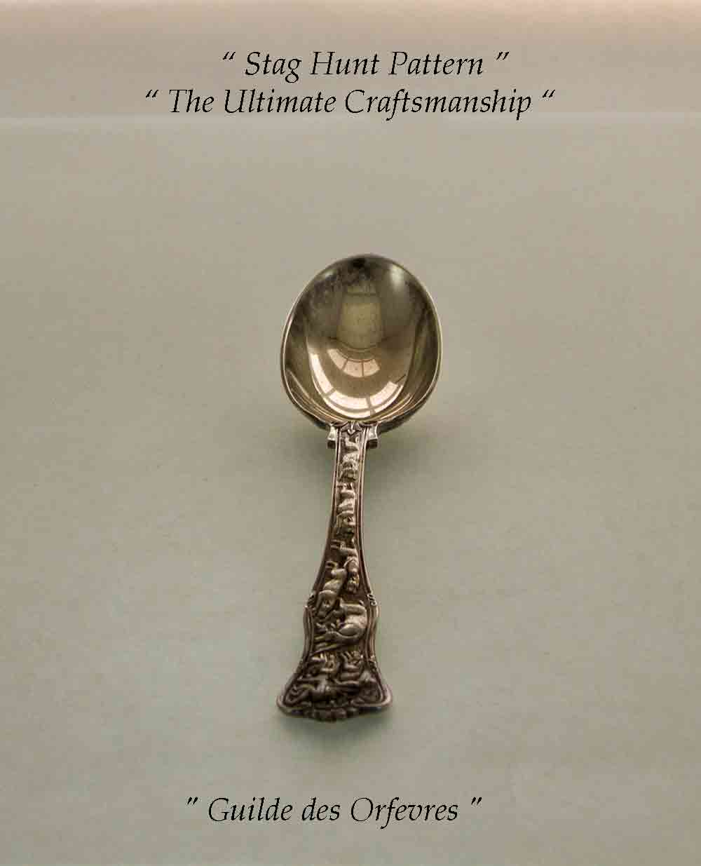 Hand-Forged Sterling Silver 4-pc Place-Setting, Staghunt