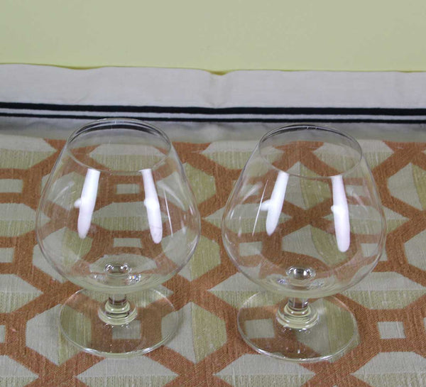 Vintage St-Louis Pair of Brandy Glasses, Classical Shape