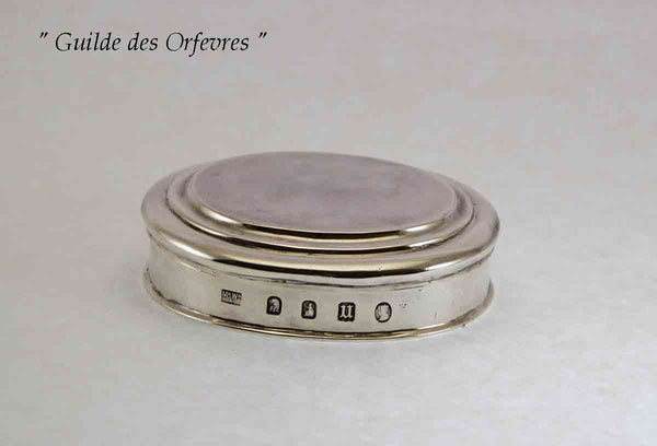 Vintage Sterling Silver Oval Snuff Box, Britania Standard