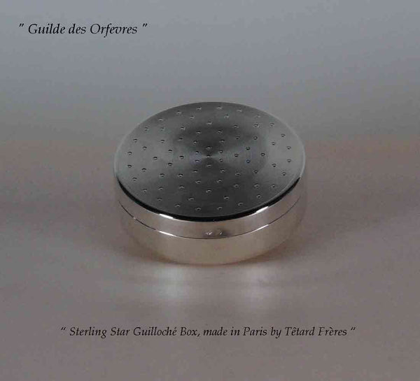 Charming Sterling Box, Guilloché Star Motifs