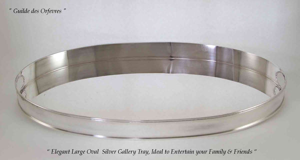 Silver Gallery Tray Oval, Plain Mount