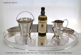 Silver Oval Gallery Tray, Scotch Whisky Set